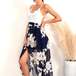 ** Blooming Jelly** Chiffon Lace Boho Floral Dress